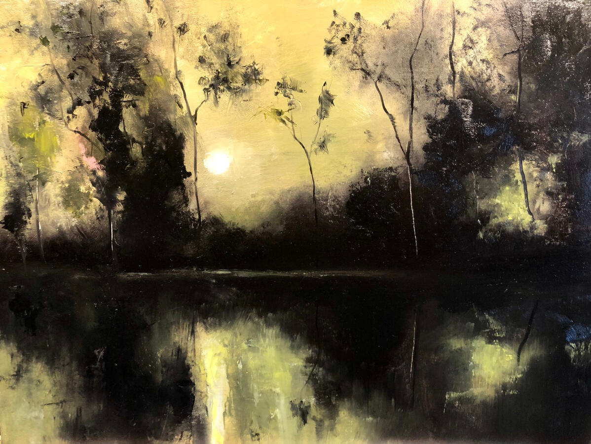 Studio per uscir dalla palude, olio su cartone telato, 30x40. (180€)