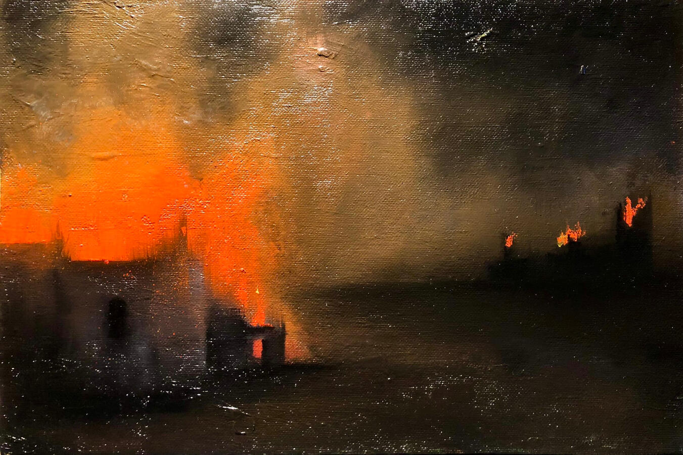 Cena a casa Bosch. Olio su cartone telato, 20x30. (180€)