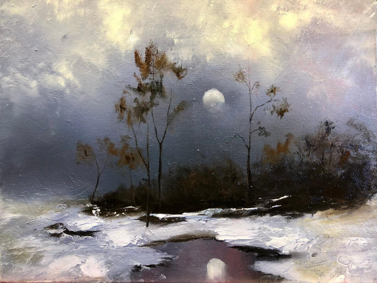 La culla del tempo. Olio su tela, 21x24. (180€)