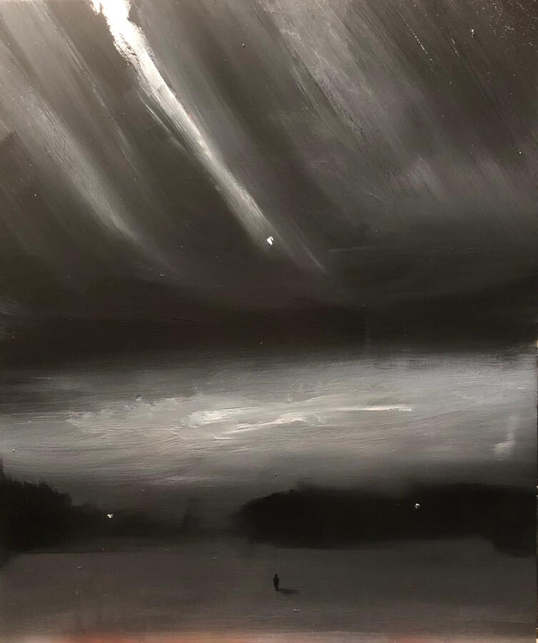 La caduta di un ricordo. olio su masonite, 34,5x41,5. (180€)