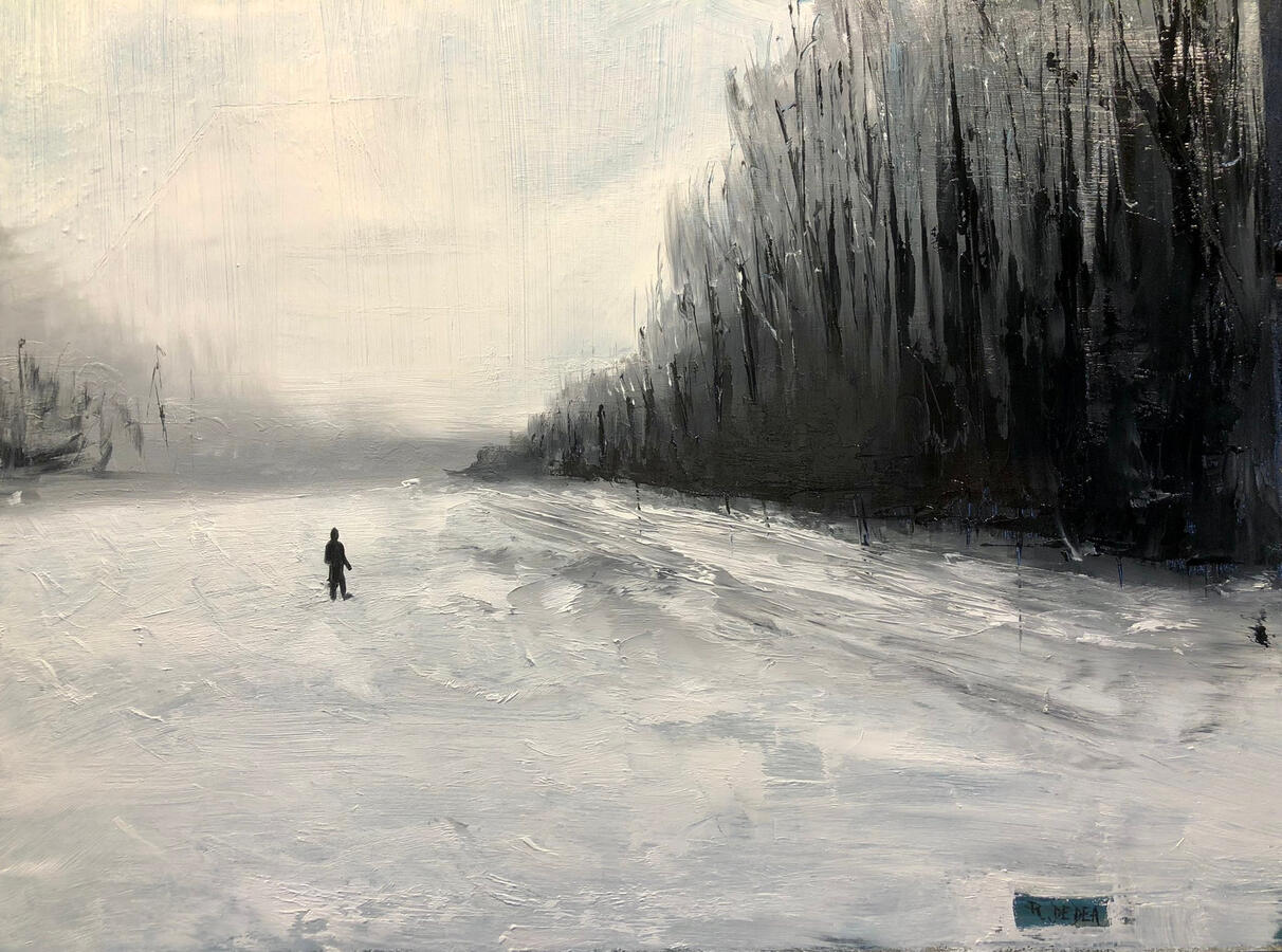 Spazio. Olio su msonite 28,5x24,5. (150€)