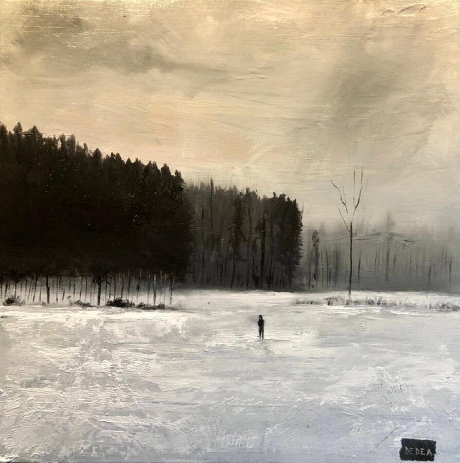 Silenzio. Olio su pannello telao, 30x30. (150€)