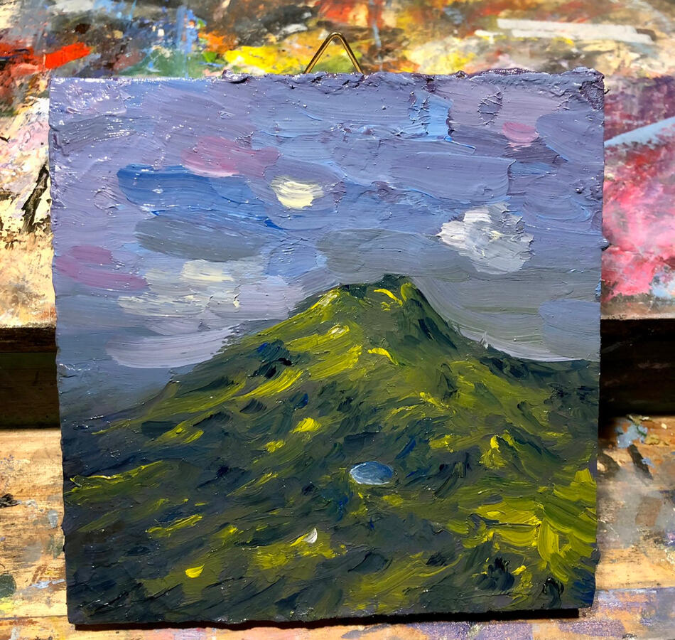 La rivincita del verde. Olio su pioppo, 15x15x2 cm