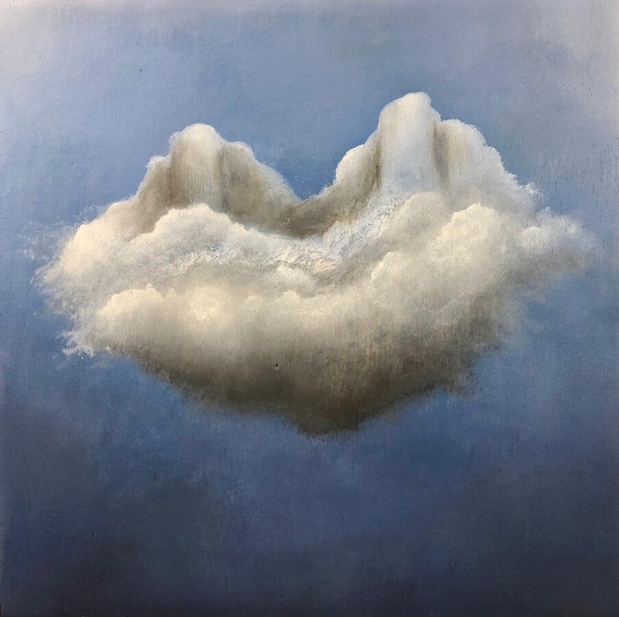 La sorgente delle nuvole. Olio su pioppo, 20x20.