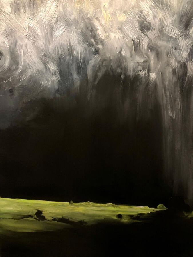 La periferia del verde. Olio su pioppo, 50x70 cm.