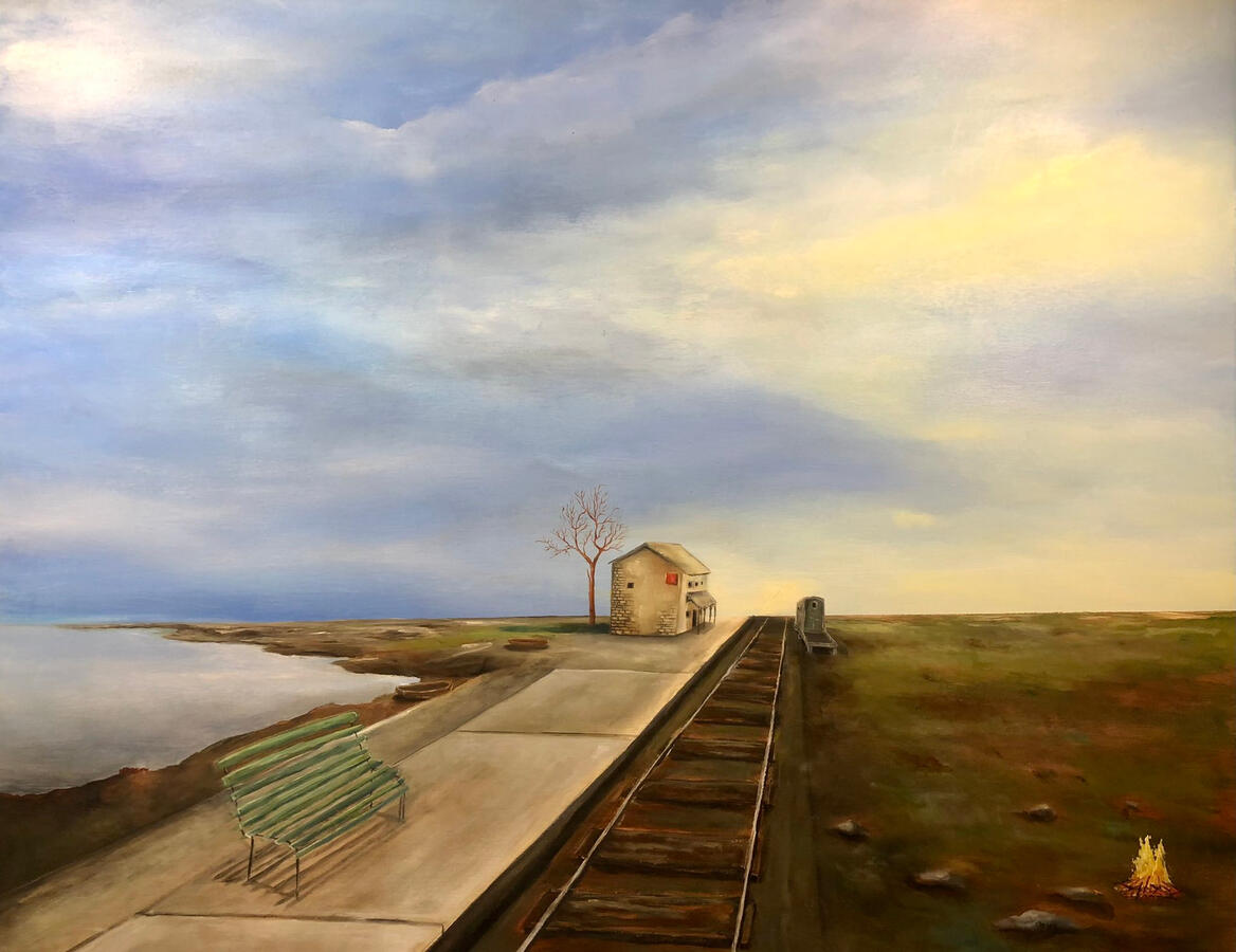 L'ultima fermata prima di Perla. Olio su pioppo, 55x65. (venduto)