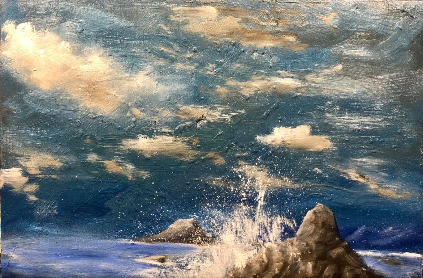 Le scogliere di Perla, olio su pioppo, 20x30 cm (venduto)