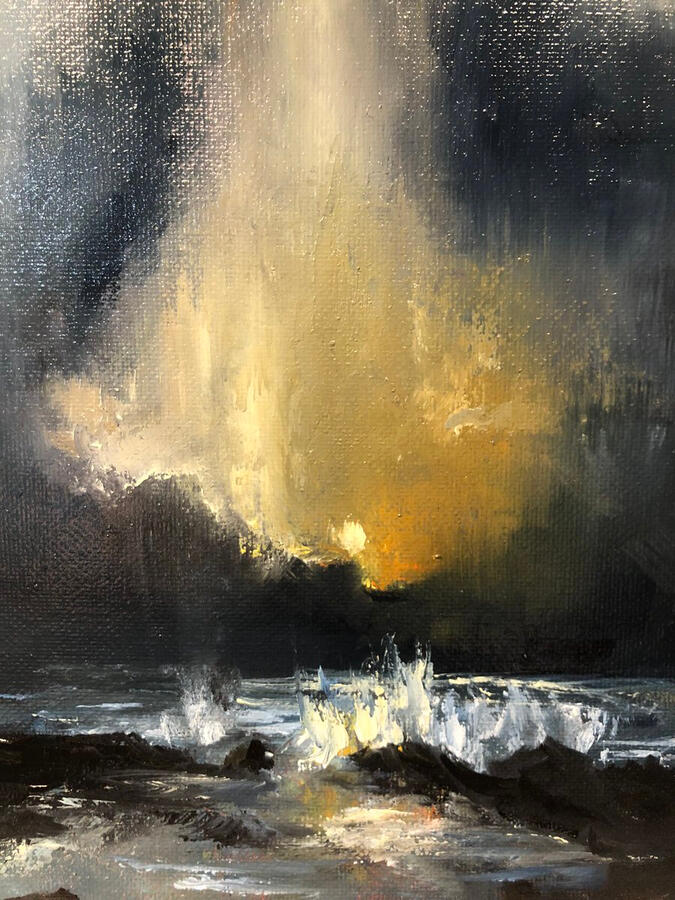 Ascensione notturna. Olio su tela, 18x24. (150€)