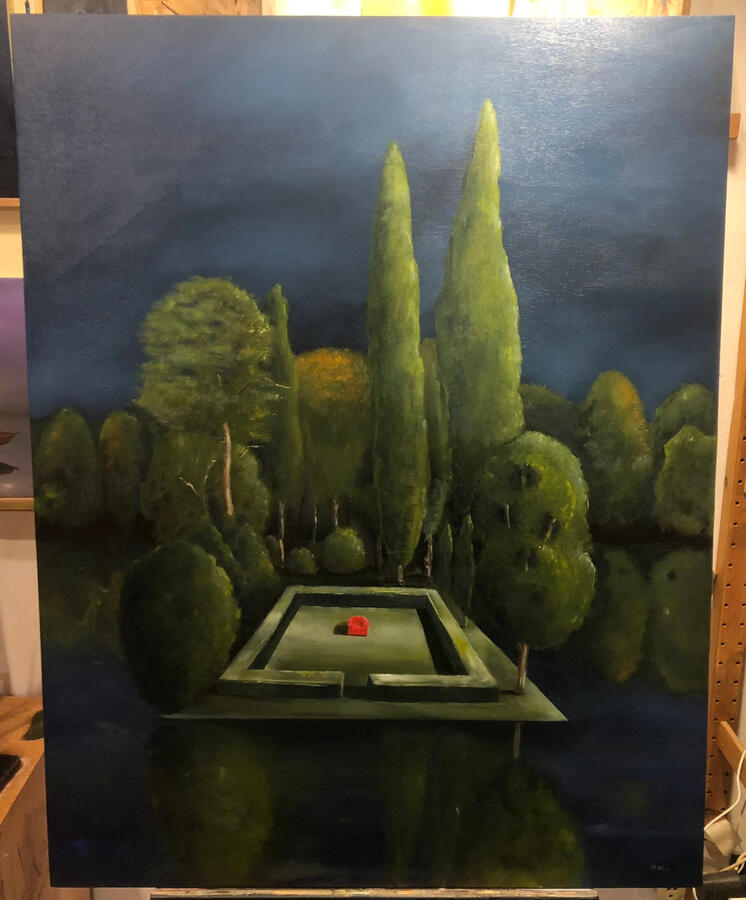 Musica da camera. Olio su pioppo, 90x70. (venduto)