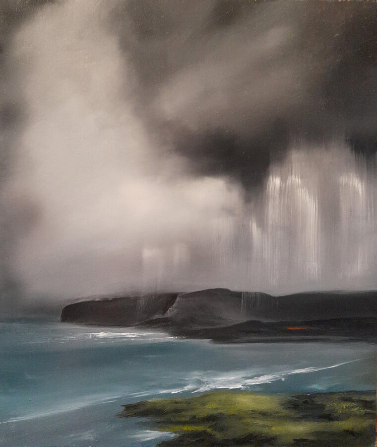 Le scogliere di Imperium. Olio su masonite, 30x34,5. (180€)