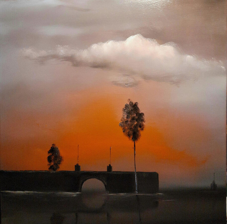 Il molo di Perla. Olio su pioppo, 40x40. (250€)