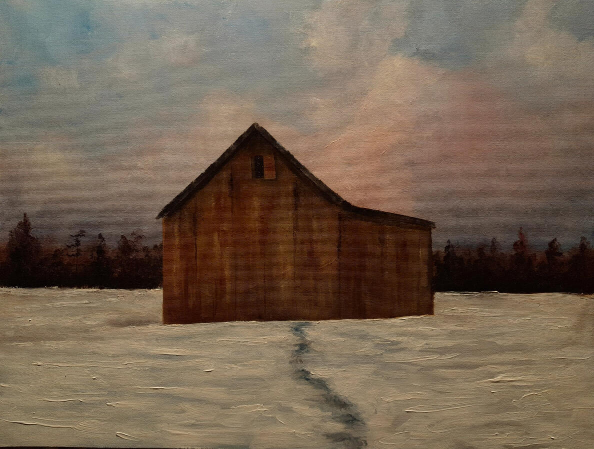 Il segno dei passi, olio su cartone telato, 30x40. (210€)