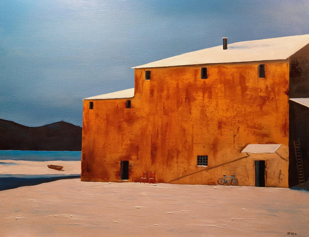 "Il silenzio della neve". Olio su pannello telato, 40x50. (Venduto)